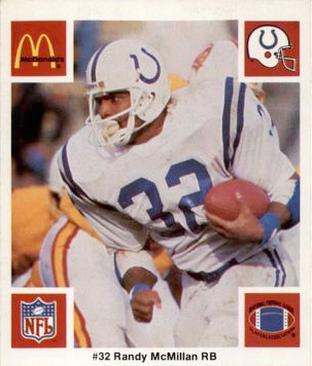 1986 McDonald's Indianapolis Colts #NNO Randy McMillan Front