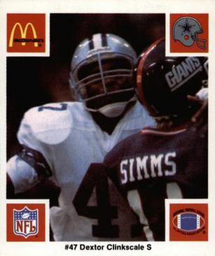 1986 McDonald's Dallas Cowboys #NNO Dextor Clinkscale Front