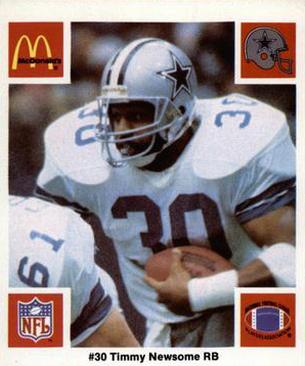 1986 McDonald's Dallas Cowboys #NNO Timmy Newsome Front