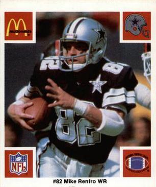 1986 McDonald's Dallas Cowboys #NNO Mike Renfro Front