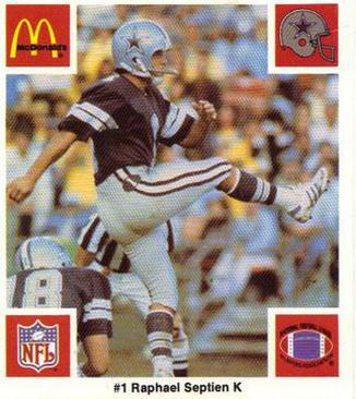 1986 McDonald's Dallas Cowboys #NNO Rafael Septien Front