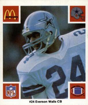 1986 McDonald's Dallas Cowboys #NNO Everson Walls Front