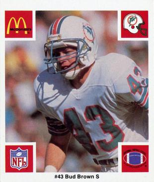 1986 McDonald's Miami Dolphins #NNO Bud Brown Front