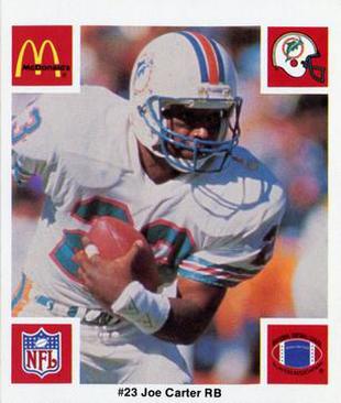1986 McDonald's Miami Dolphins #NNO Joe Carter Front