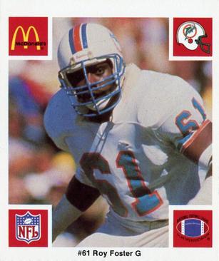 1986 McDonald's Miami Dolphins #NNO Roy Foster Front
