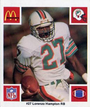 1986 McDonald's Miami Dolphins #NNO Lorenzo Hampton Front