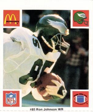 1986 McDonald's Philadelphia Eagles #NNO Ron Johnson Front