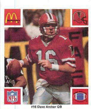 1986 McDonald's Atlanta Falcons #NNO Dave Archer Front