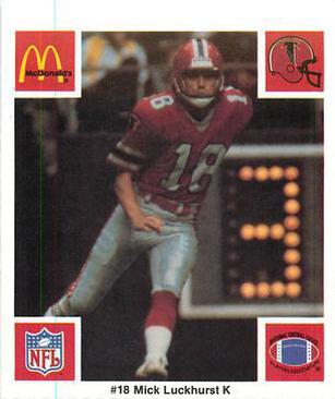 1986 McDonald's Atlanta Falcons #NNO Mick Luckhurst Front