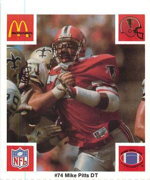 1986 McDonald's Atlanta Falcons #NNO Mike Pitts Front