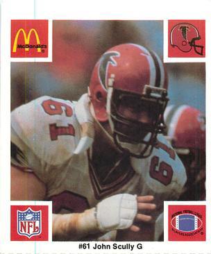 1986 McDonald's Atlanta Falcons #NNO John Scully Front