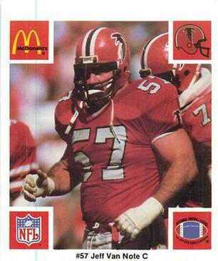 1986 McDonald's Atlanta Falcons #NNO Jeff Van Note Front