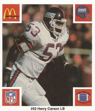 1986 McDonald's New York Giants #NNO Harry Carson Front
