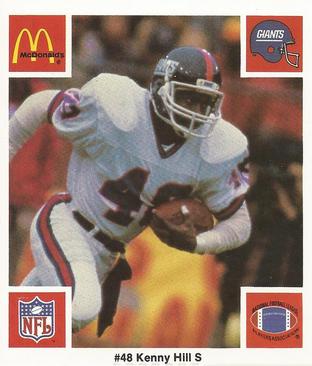 1986 McDonald's New York Giants #NNO Kenny Hill Front