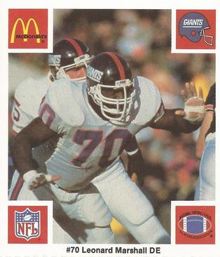 1986 McDonald's New York Giants #NNO Leonard Marshall Front