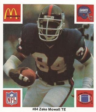 1986 McDonald's New York Giants #NNO Zeke Mowatt Front