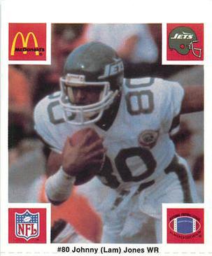 1986 McDonald's New York Jets #NNO Johnny 