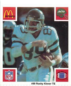 1986 McDonald's New York Jets #NNO Rocky Klever Front