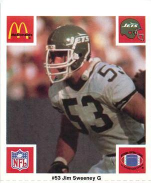 1986 McDonald's New York Jets #NNO Jim Sweeney Front