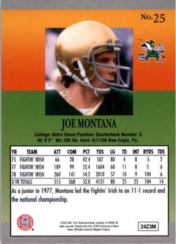 2013 Fleer Retro #25 Joe Montana Back