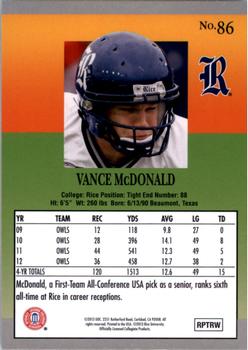 2013 Fleer Retro #86 Vance McDonald Back