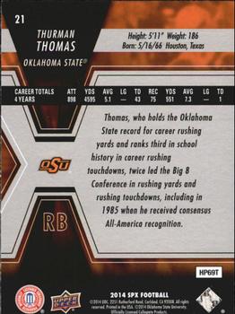 2014 SPx #21 Thurman Thomas Back