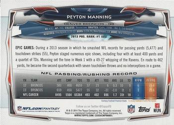 2014 Topps #4 Peyton Manning Back