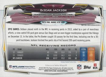 2014 Topps #5 DeSean Jackson Back