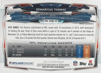 2014 Topps #7 Demaryius Thomas Back