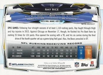 2014 Topps #13 Ray Rice Back