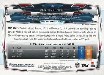 2014 Topps #15 Andre Johnson Back