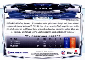 2014 Topps #43 Jason Witten Back