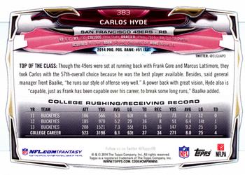 2014 Topps #383 Carlos Hyde Back