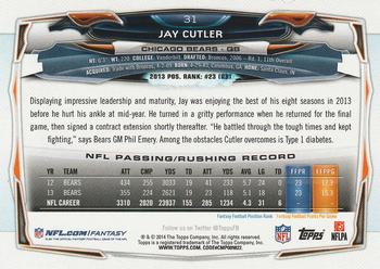 2014 Topps #31 Jay Cutler Back