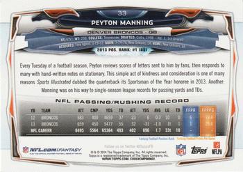2014 Topps #33 Peyton Manning Back