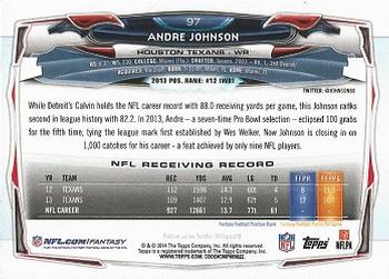 2014 Topps #97 Andre Johnson Back