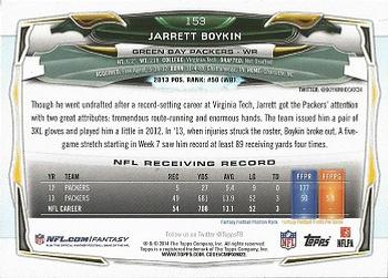 2014 Topps #153 Jarrett Boykin Back