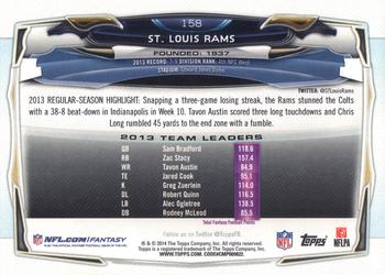 2014 Topps #158 St. Louis Rams Back