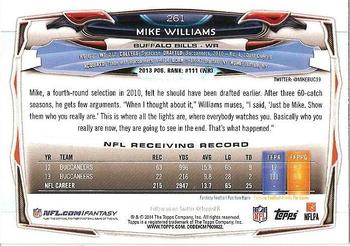 2014 Topps #261 Mike Williams Back