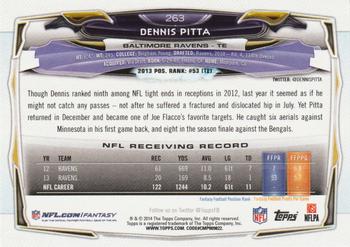 2014 Topps #263 Dennis Pitta Back