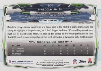 2014 Topps #304 Malcolm Smith Back