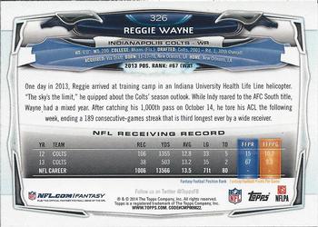 2014 Topps #326 Reggie Wayne Back