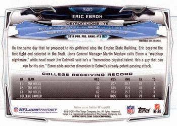2014 Topps #340 Eric Ebron Back