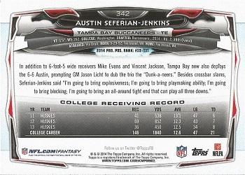 2014 Topps #342 Austin Seferian-Jenkins Back