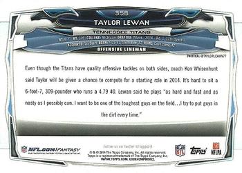 2014 Topps #358 Taylor Lewan Back