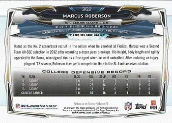 2014 Topps #362 Marcus Roberson Back