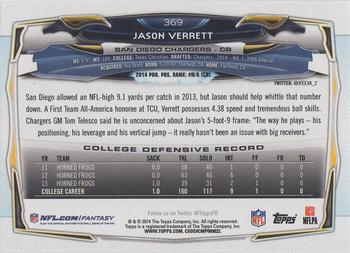 2014 Topps #369 Jason Verrett Back