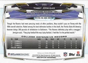 2014 Topps #395 Timmy Jernigan Back
