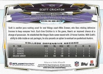 2014 Topps #404 Scott Crichton Back