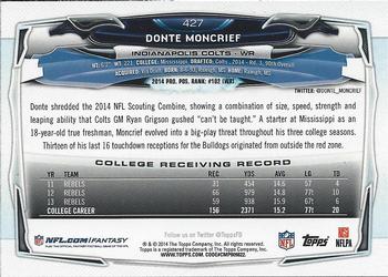 2014 Topps #427 Donte Moncrief Back